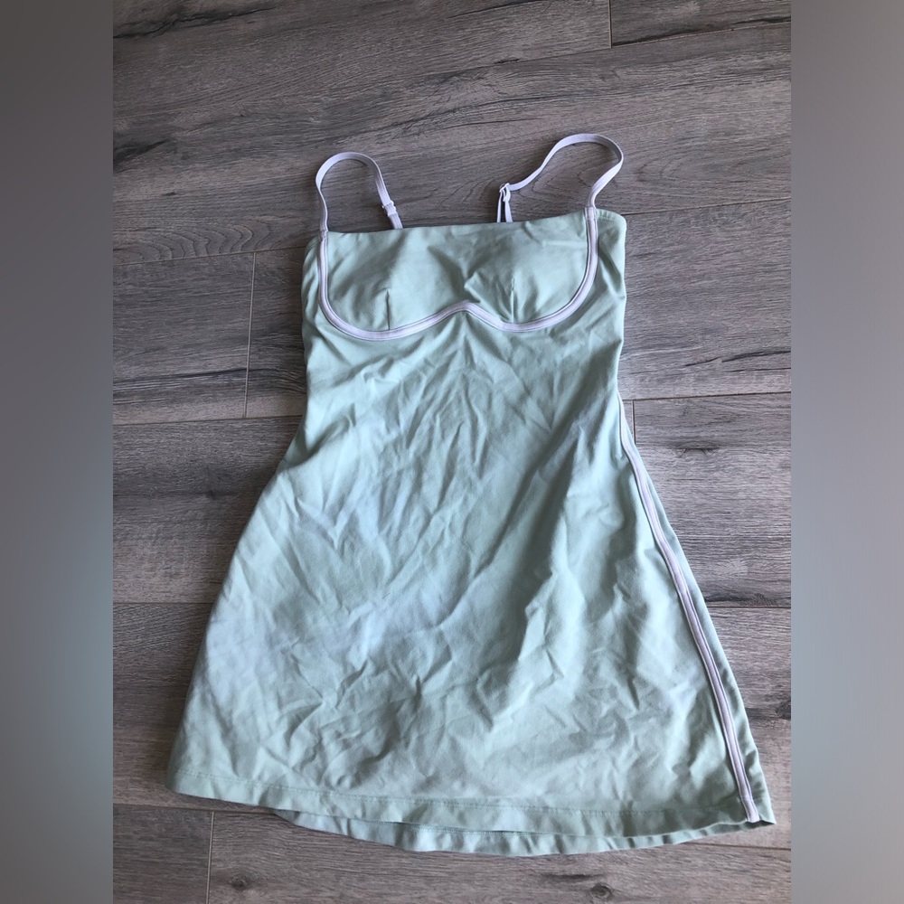 ALO Light Mint Slip Dress with Contrast Trim